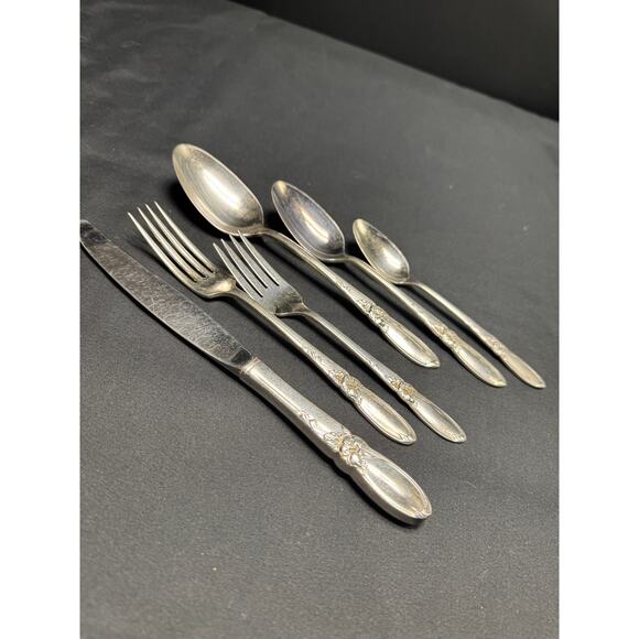 Vintage Silverplate Flatware Set – White Orchid – Discontinued - 46 pcs - Picture 2 of 16